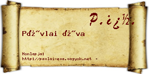 Pávlai Éva névjegykártya